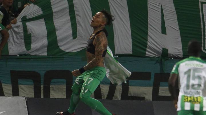 Dayro Moreno celebra su gol ante Millonarios