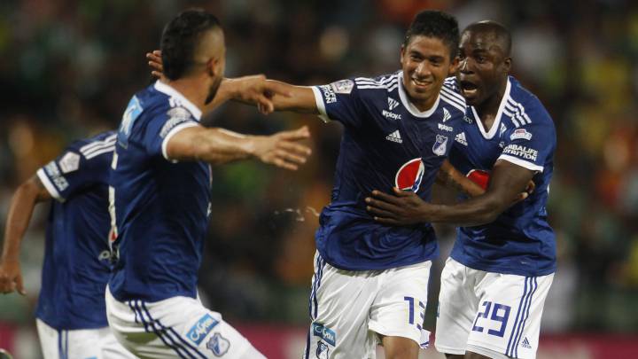 Christian Marrugo celebra el gol del empate ante Nacional