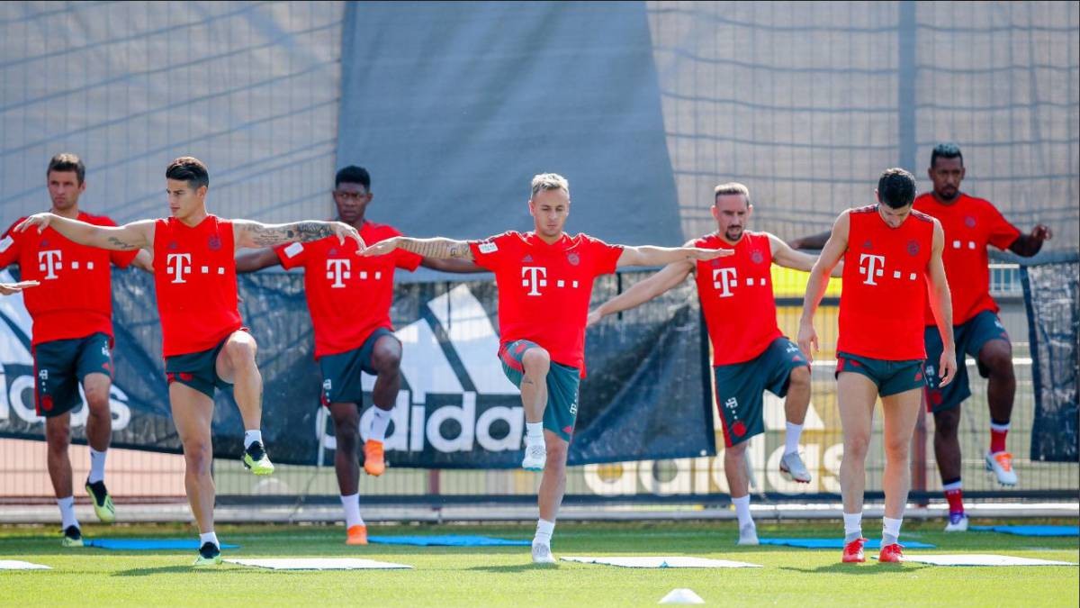 James Rodríguez y el Bayern Múnich regresaron a entrenamientos a tres días del inicio de la Bundesliga ante el Hoffenheim en condición de local