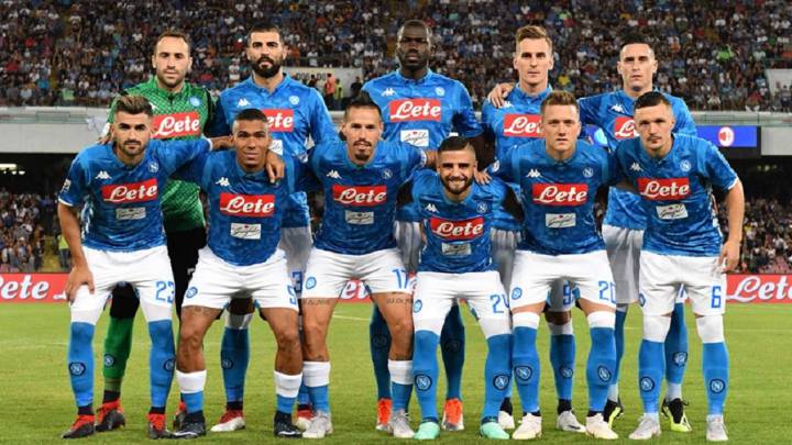 Napoli en el partido ante Milan