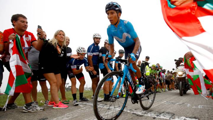 Nairo Quintana pierde tiempo en la etapa de la Vuelta a España que terminó en el Balcón de Bizkaia y Miguel Ángel López ahora es cuarto en la general