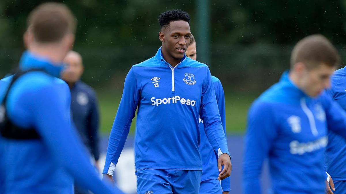 Yerry Mina entrenó por primera vez con el Everton