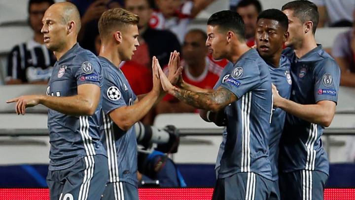 James Rodríguez celebra con Kimmich