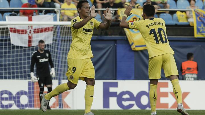 Carlos Bacca anotó gol en el partido entre Villarreal de España y Glasgow Rangers de Escocia, por la primera fecha de la fase de grupos de la Europa League