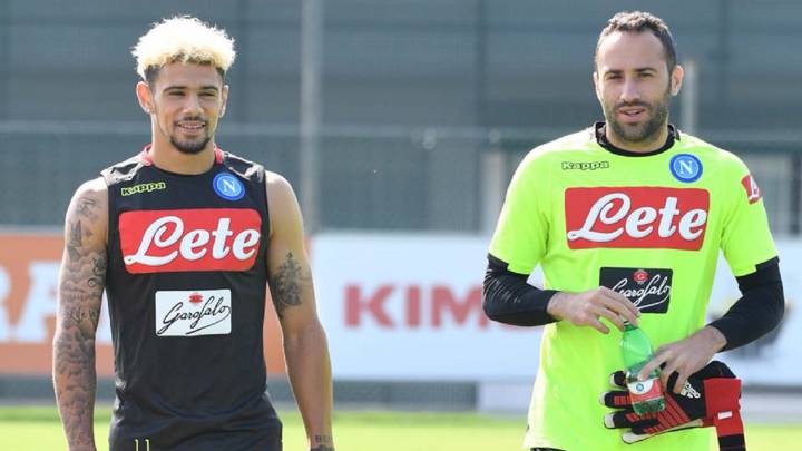 David Ospina en el entrenamiento de Napoli