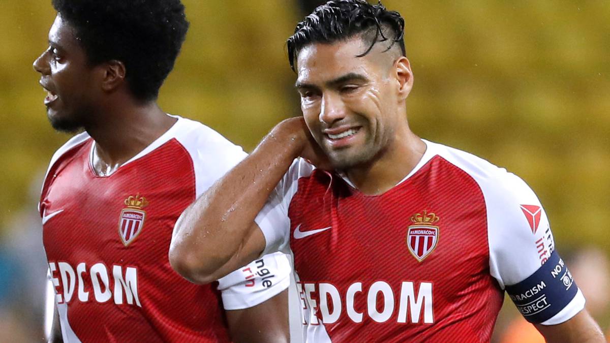 Falcao celebra un gol ante Olympique de Marsella