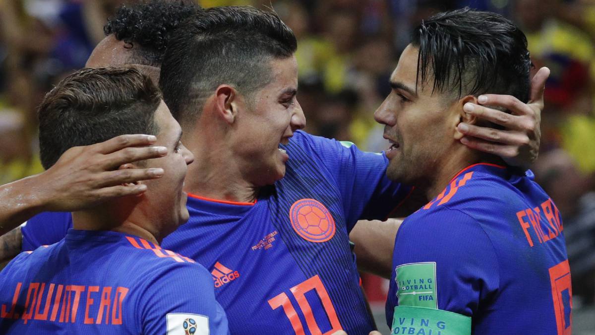 James, Quintero y Falcao en el Mundial