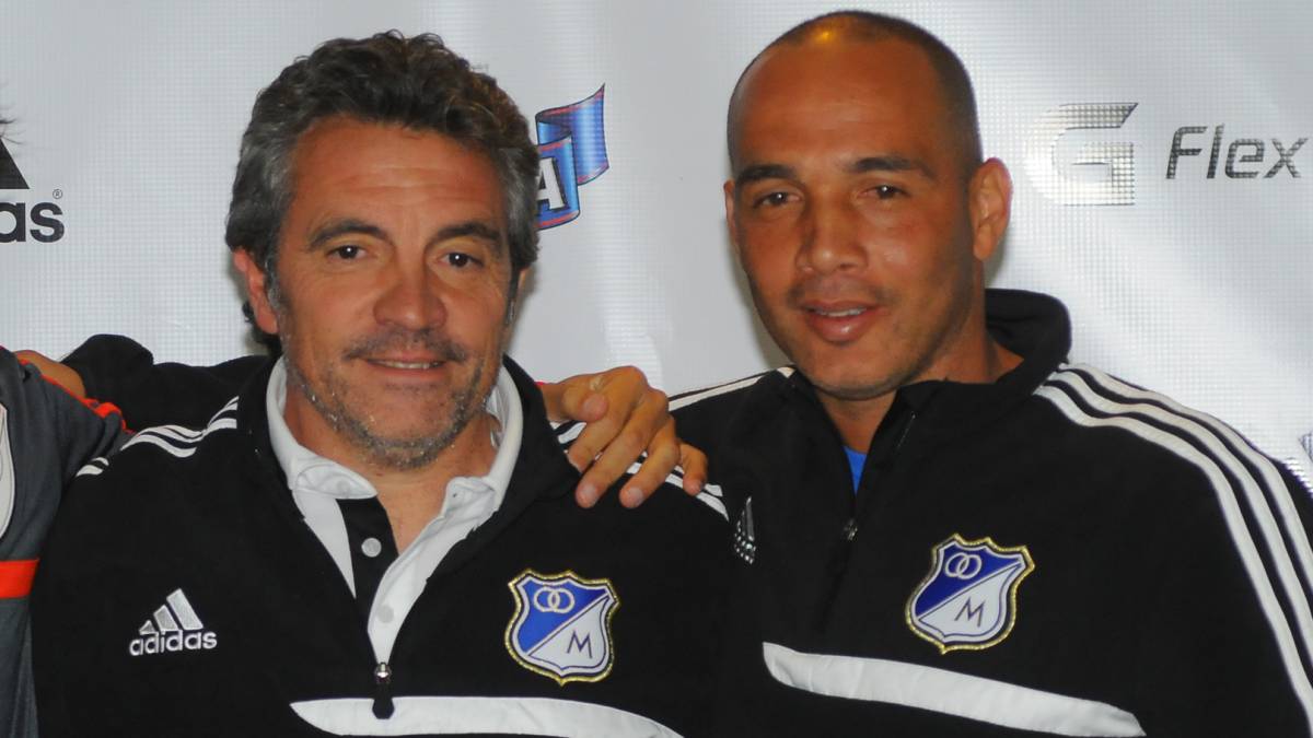 Mayer Candelo y Juan Manuel Lillo durante su paso por Millonarios en 2014