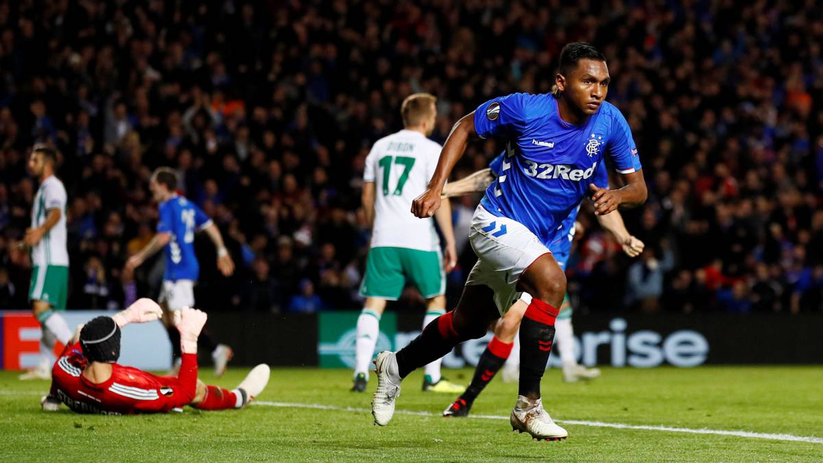 El colombiano Alfredo Morelos anotó en la victoria del Glasgow Rangers contra Rapid Viena, por la segunda jornada de la fase de grupos de la Europa League.