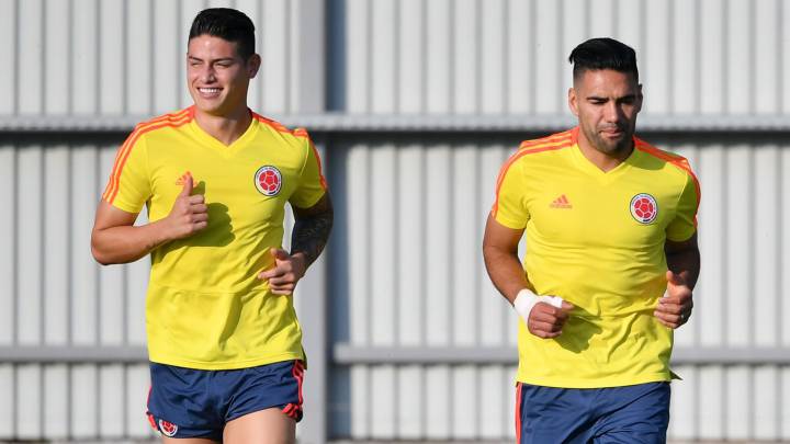 James y Falcao entrenan en el Mundial de Rusia