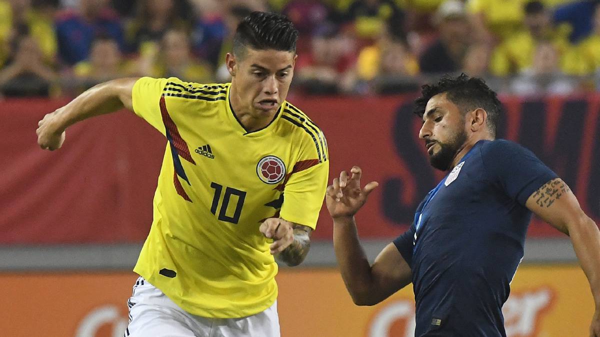 James Rodríguez ante Estados Unidos en amistoso en Tampa