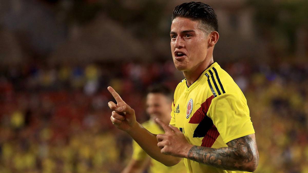 James Rodríguez celebra gol ante Estados Unidos