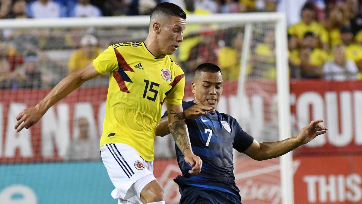 Mateus Uribe ante Estados Unidos en el amistoso en Tampa