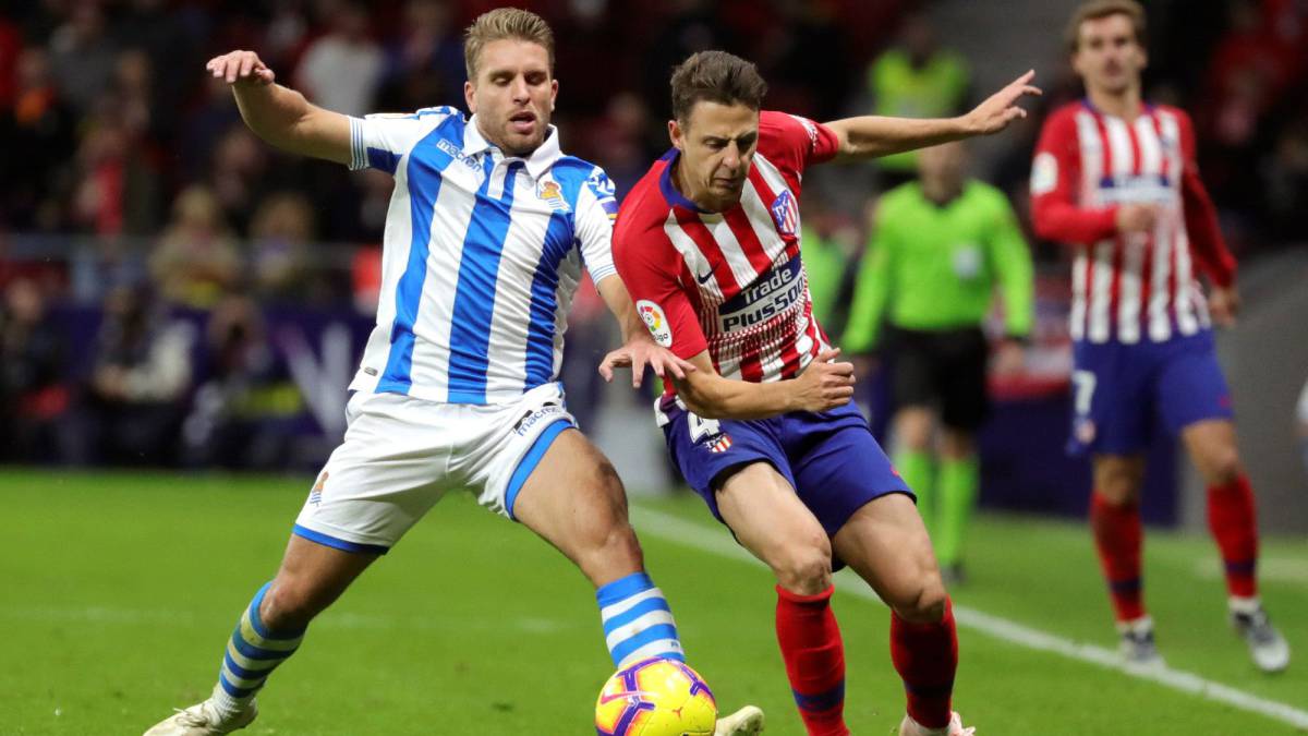 Kevin Rodrigues y Santiago Arias en el Atlético - Real Sociedad