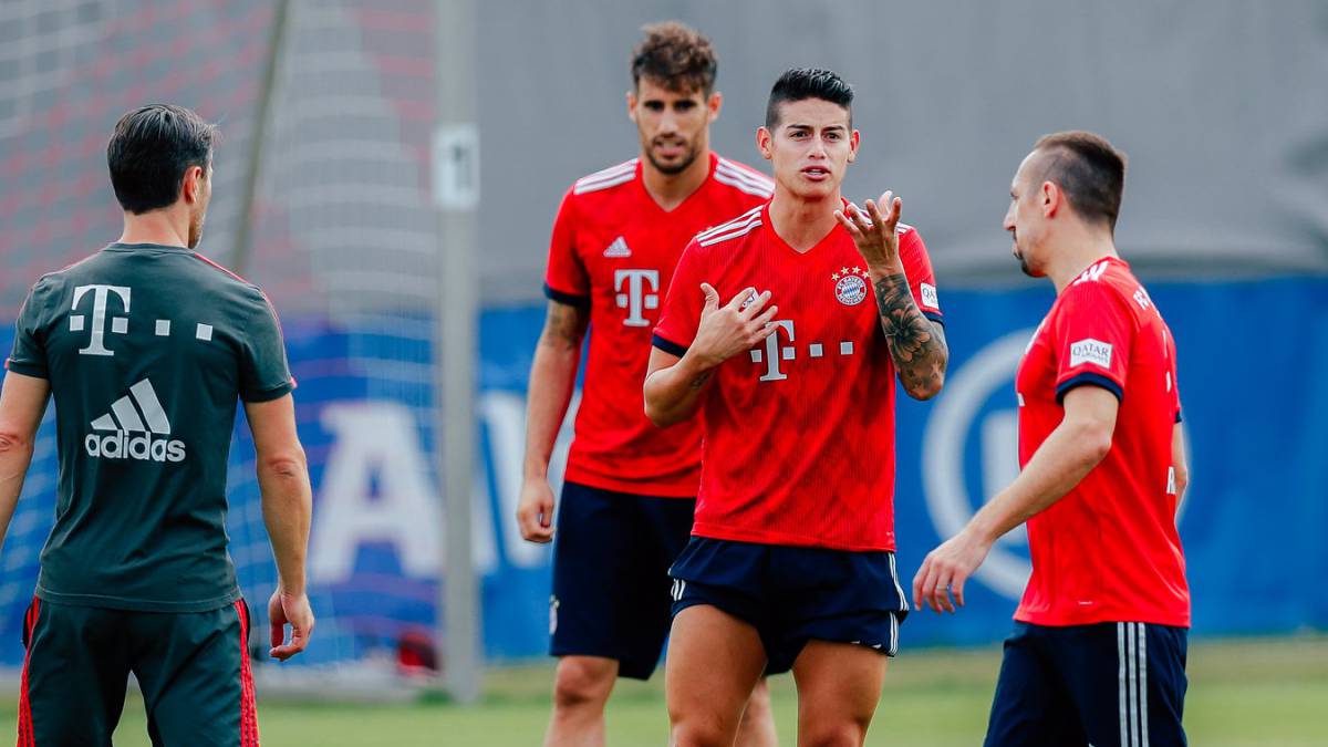 James Rodríguez en entrenamiento del Bayern Múnich