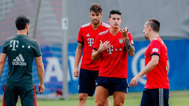 James Rodríguez en entrenamiento del Bayern Múnich