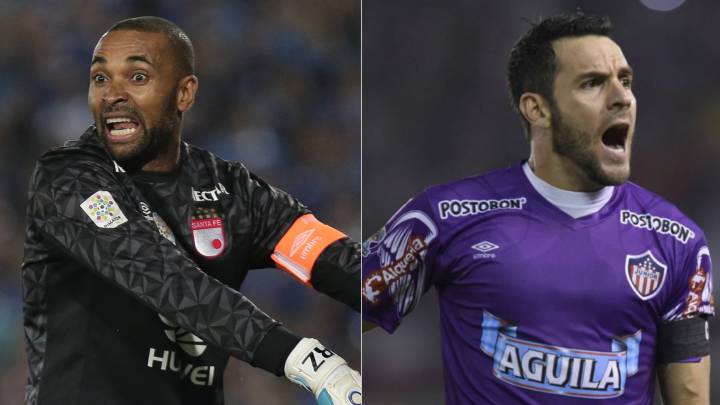 Róbison Zapata y Sebatián Viera son los capitanes de Santa Fe y Junior para la semifinal de la Copa Sudamericana. Ambos porteros son los líderes