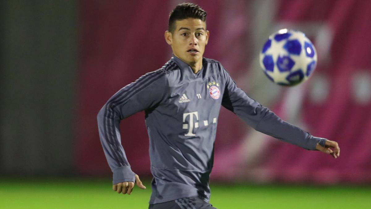 James Rodríguez en entrenamiento del Bayern Múnich