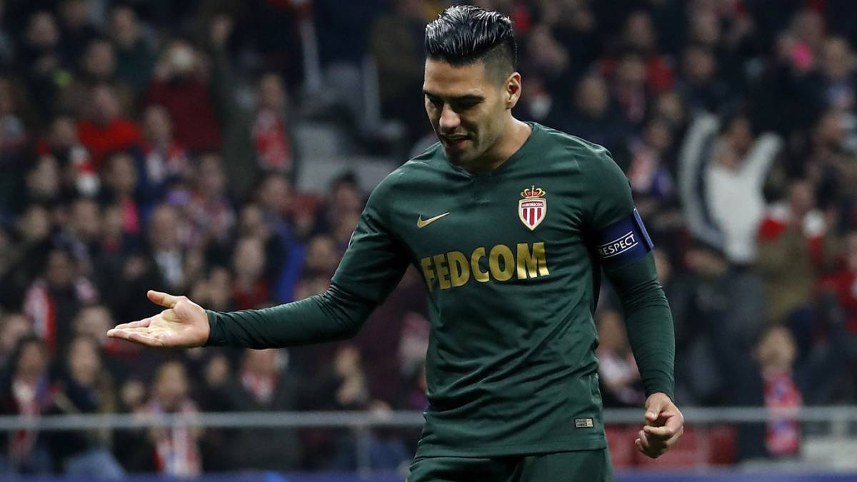 Radamel Falcao García en el Wanda Metropolitano ante Atlético de Madrid