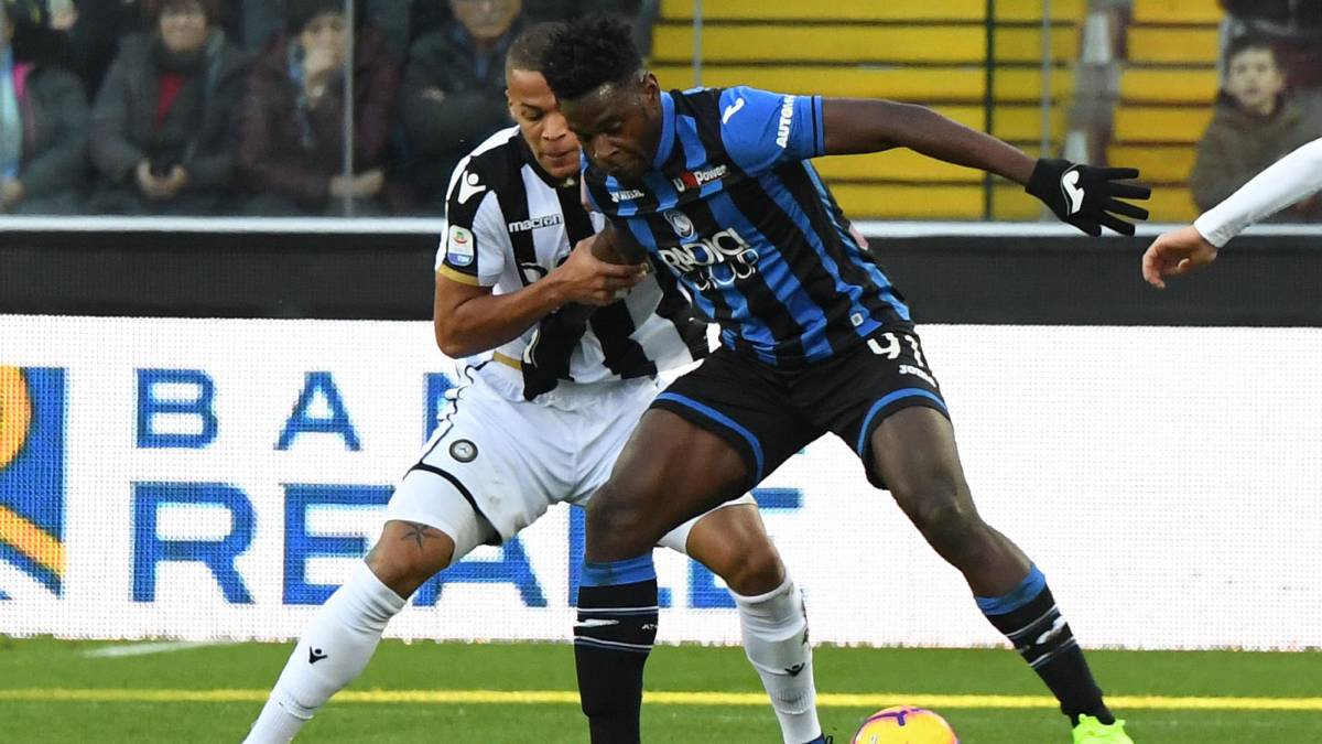 Duván Zapata en el partido ante Udinese, en el que anotó 3 goles.