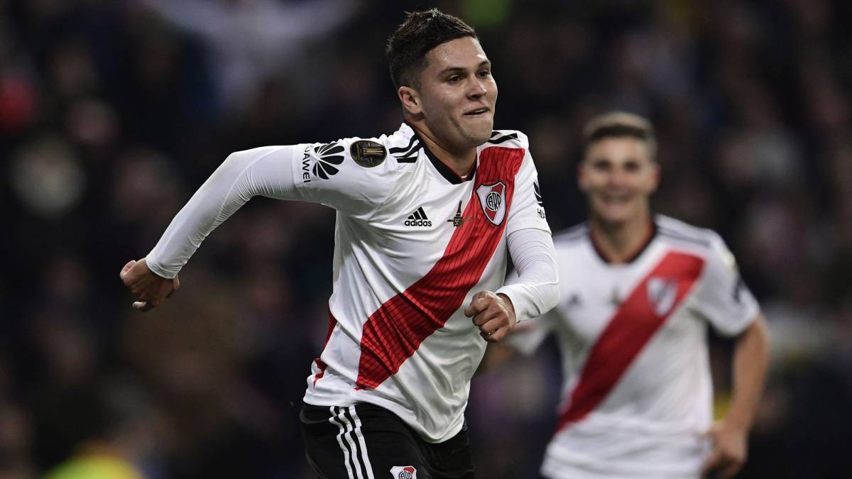 Juan Fernando Quintero celebra su gol ante Boca Juniors en la Copa Libertadores