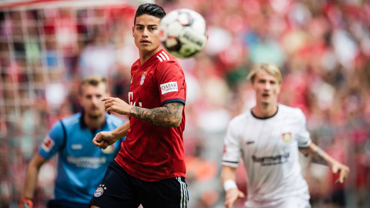 James Rodríguez en un partido ante el Bayer Leverkusen de Bundesliga