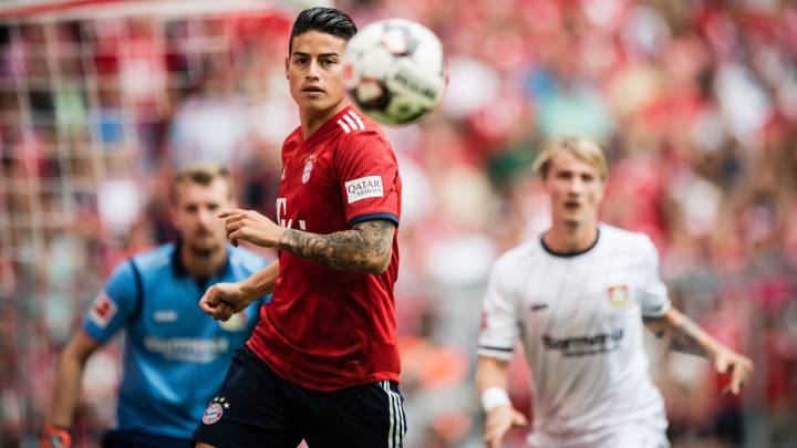 James Rodríguez en un partido ante el Bayer Leverkusen de Bundesliga