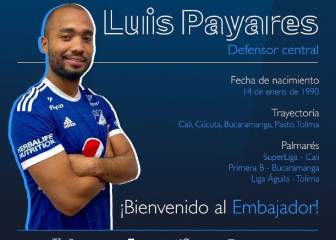 Millonarios anuncia la llegada del defensor Luis Payares