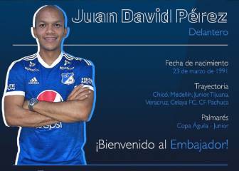 Oficial: Juan David Pérez es nuevo jugador de Millonarios