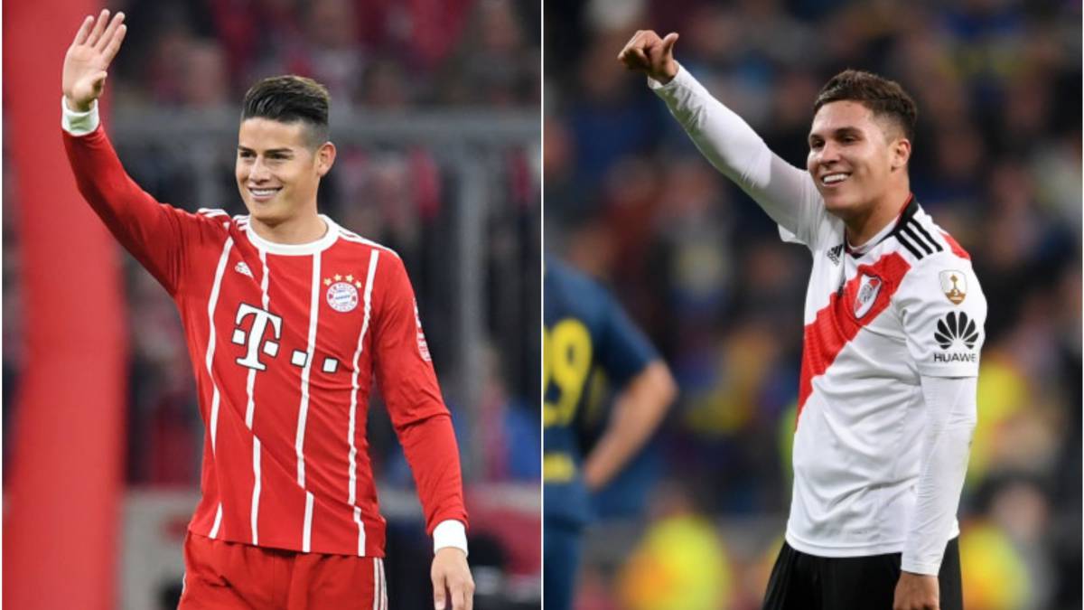 James Rodríguez y Juan Fernando Quintero son los dos referentes de cada XI en América y Europa