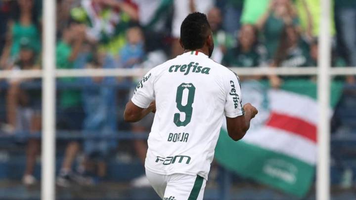Miguel Borja celebra su gol ante Sao Caetano