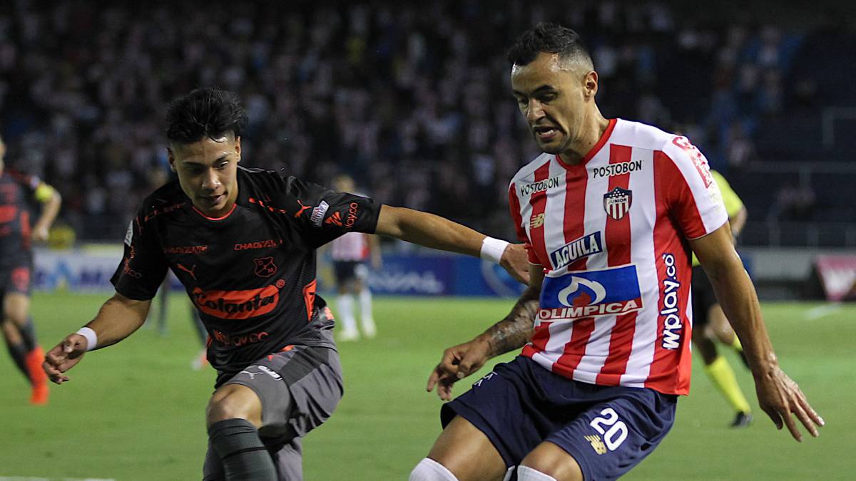 Marlon Piedrahita en la victoria de Junior 3-2 sobre Medellín por Liga Águila I-2019