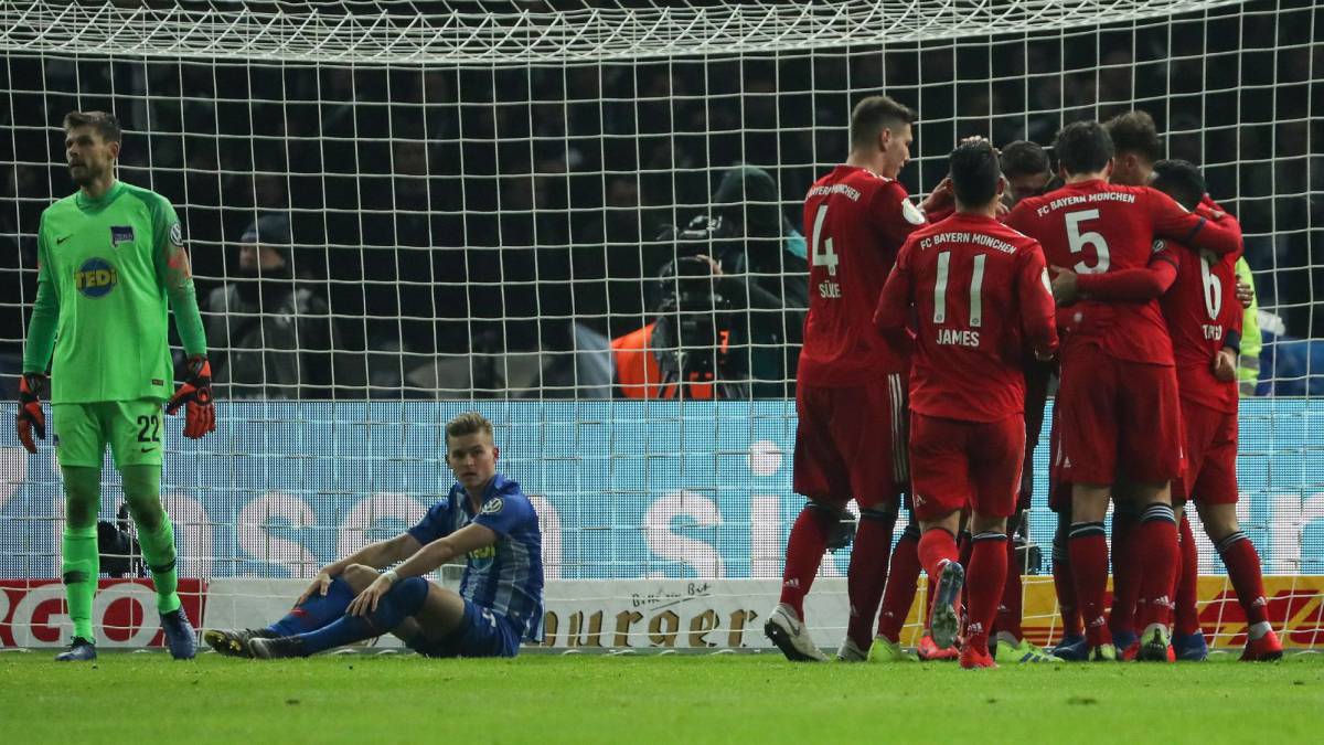 En vivo online Hertha Berlín – Bayern Múnich, por los octavos de final de la Copa de Alemania, que se jugará en el estadio Olímpico de Berlín a partir de las 2: 45 p.m., el miércoles 6 de febrero de 2019.