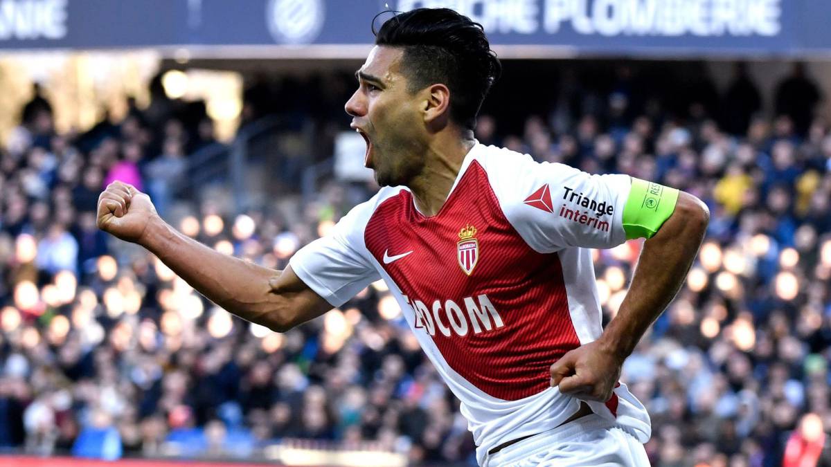 Falcao García celebra su gol ante Montpellier.
