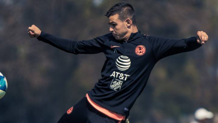 Nicolás Benedetti durante un entrenamiento con América de México, club al que llegó para este 2019