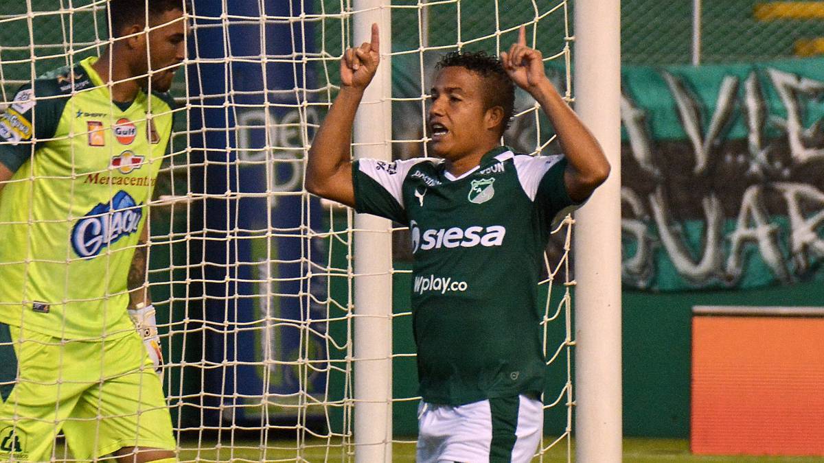 Féiver Mercado, autor del gol del Deportivo Cali a los 9 segundos ante Tolima por Liga Águila.