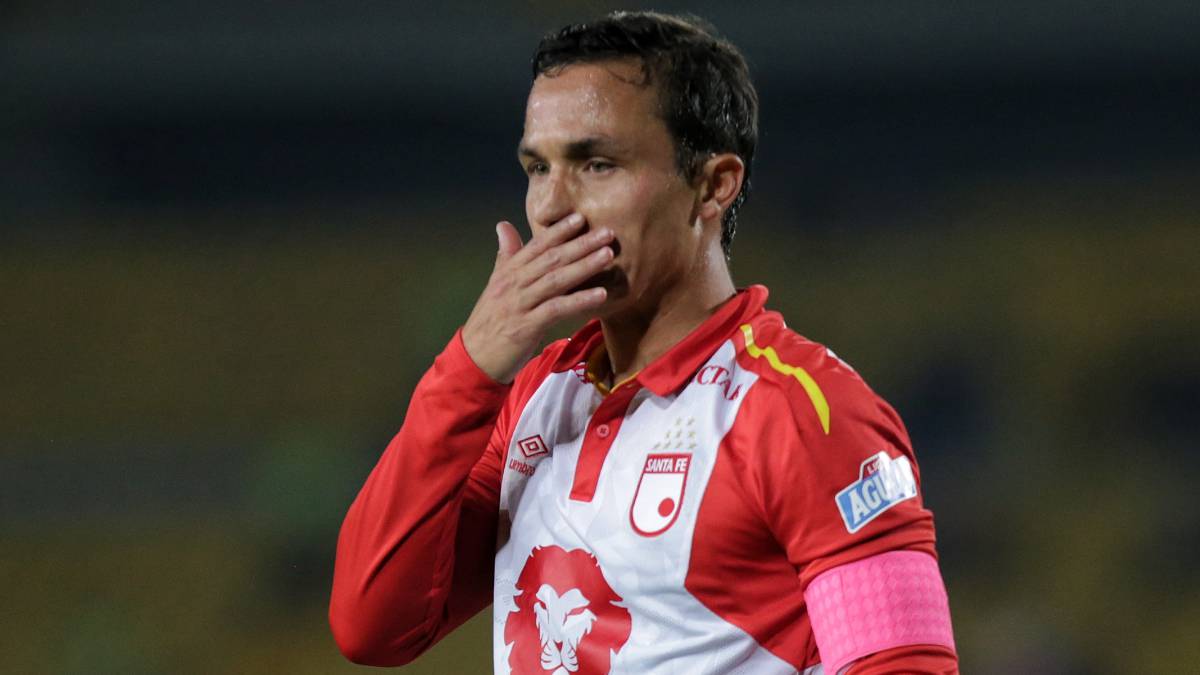 Luis Manuel Seijas durante el partido de Santa Fe ante Cucutá Deportivo por la Liga Águila