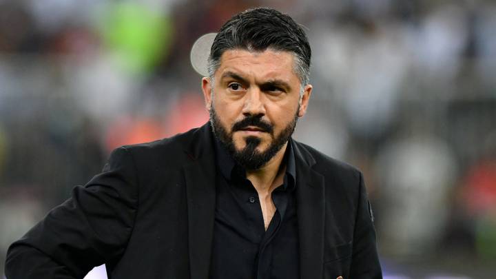 Gennaro Gattuso, técnico del Milan, tras un partido de la Serie A. El entrenador habló de las cualidades de Duván Zapata