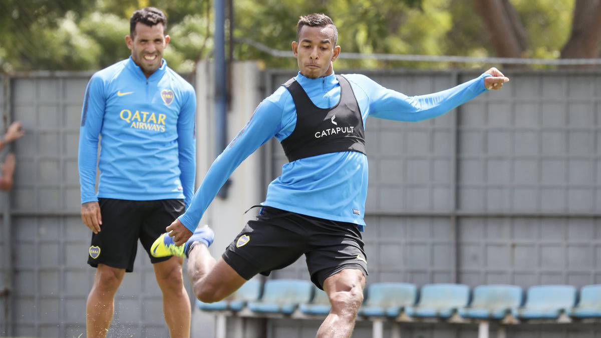 Sebastián Villa durante un entrenamiento de Boca Juniors. En 2019 el colombiano solo ha jugado un partido