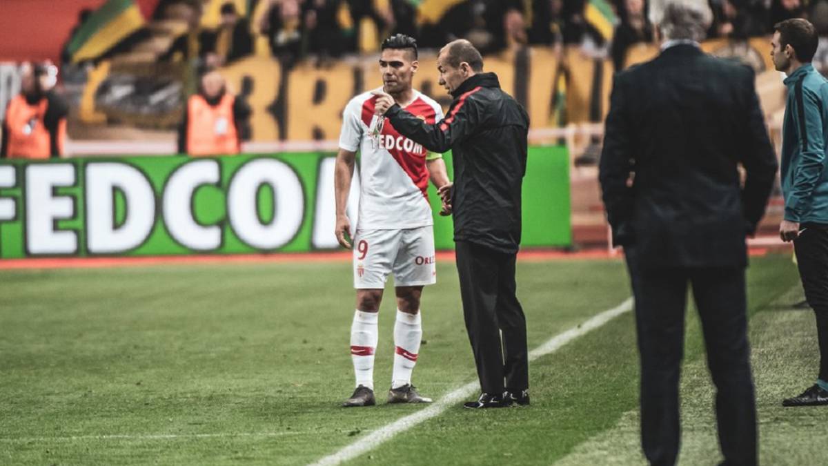 Falcao y Jardim en el partido ante Nantes