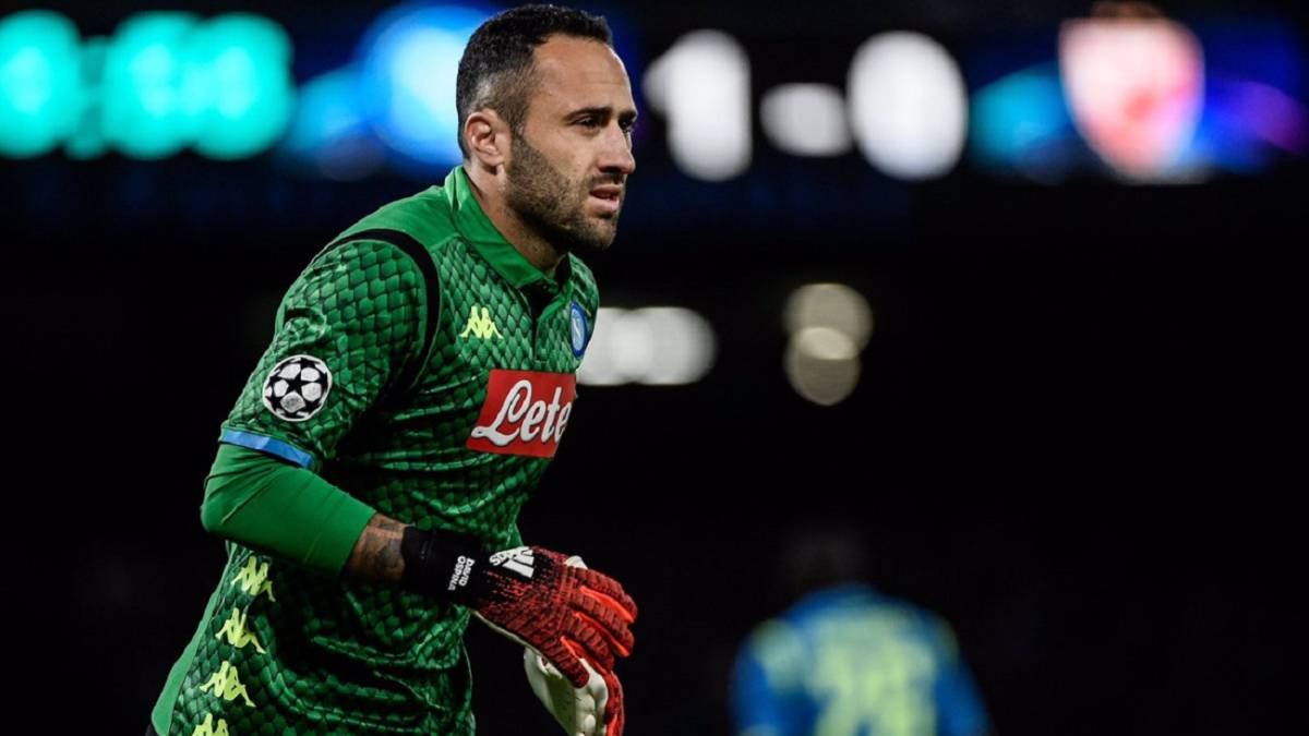 David Ospina durante un partido del Napoli en la Champions League