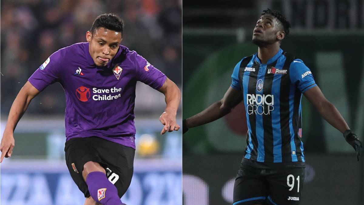 Luis Fernando Muriel y Duván Zapata se enfrentan en el Fiorentina - Atalanta por Copa Italia.