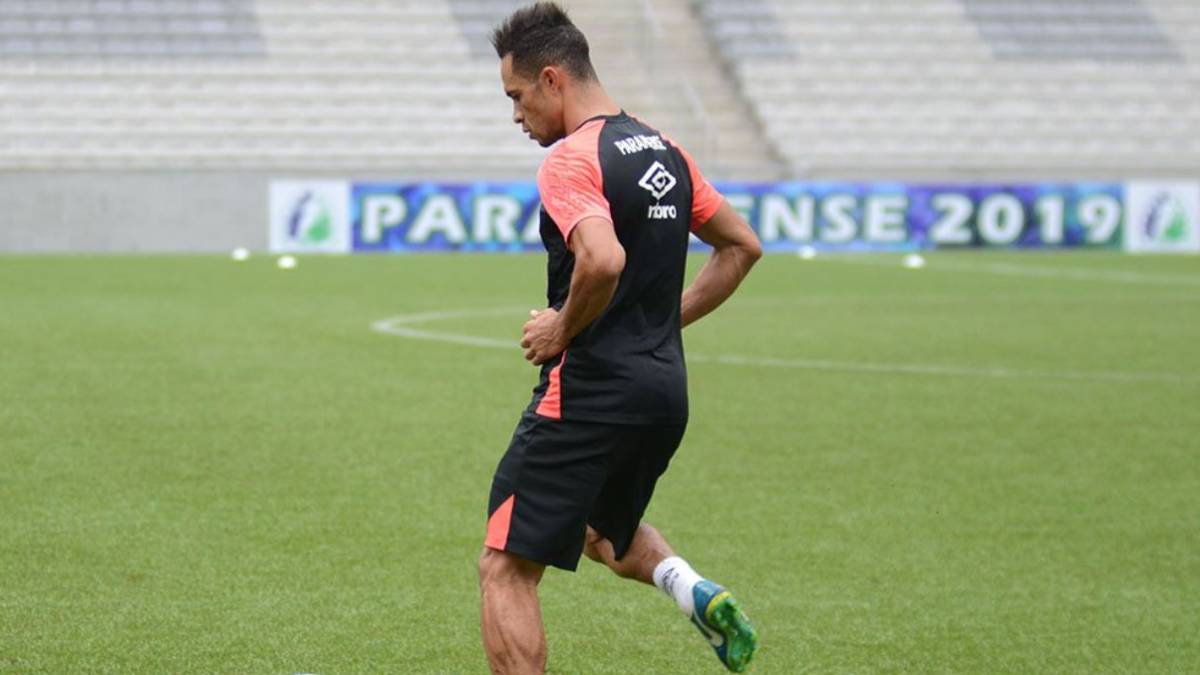 Anderson Plata, jugador colombiano, durante un entrenamiento con Atlético Paranaense