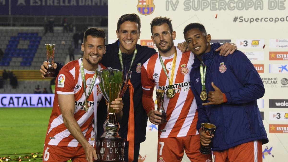 Bernardo Espinosa, campeón de la Supercopa de Cataluña con Girona ante el Barcelona.