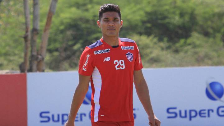 El delantero Teófilo Gutiérrez en entrenamiento con Junior FC