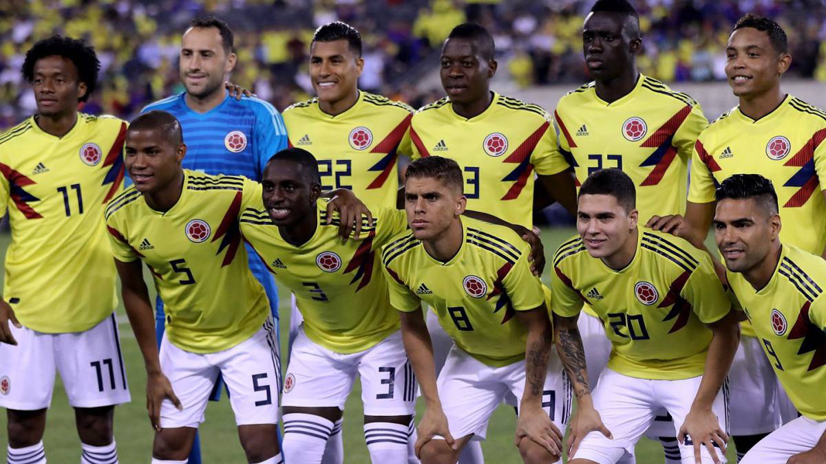 Selección Colombia minutos antes de iniciar el partidos amistoso ante Argentina en septiembre de 2018