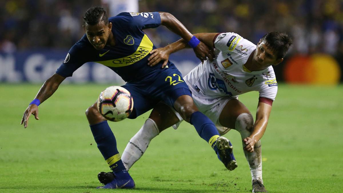 Sebastián Villa, una de las figuras de Boca Juniors en el triunfo sobre Tolima por Copa Libertadores.