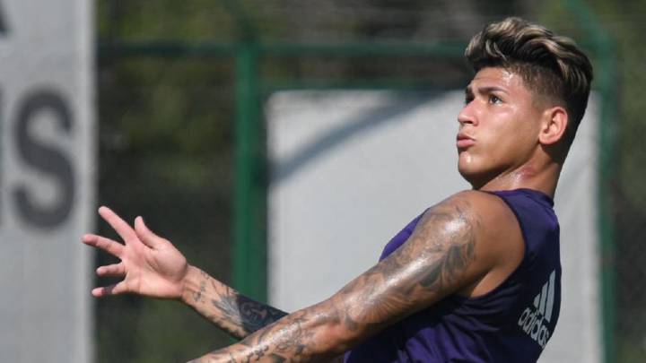 Jorge Carrascal en un entrenamiento con River Plate.
