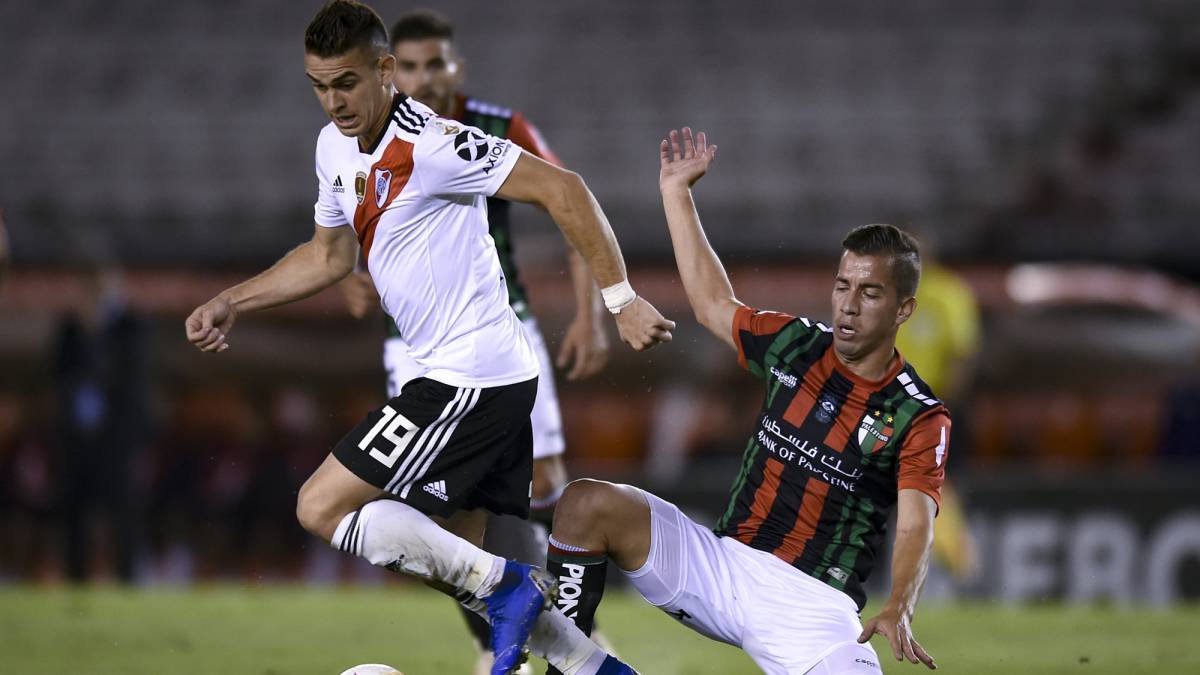 River Plate recibió a Palestino en la segunda jornada de la fase de grupos de la Copa Libertadores en un estadio Monumental sin público por sanción