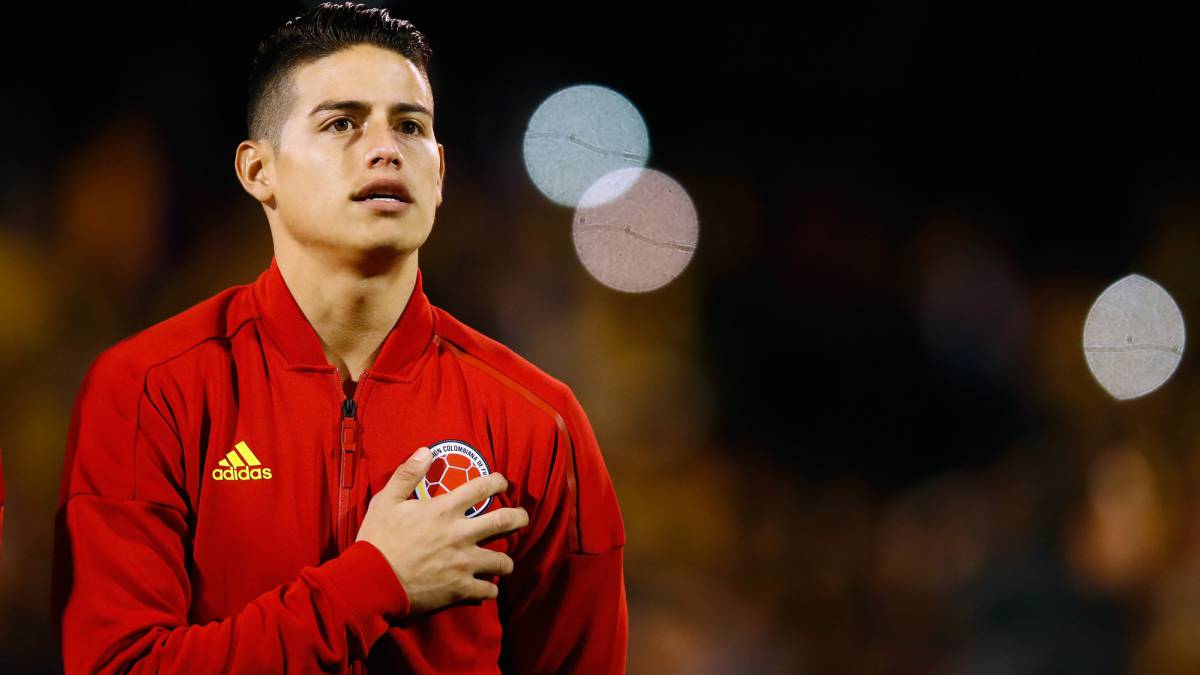 James Rodríguez, jugador de la Selección Colombia, en el empate 0-0 ante Australia en 2018